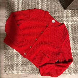 Red Button-Up Cardigan